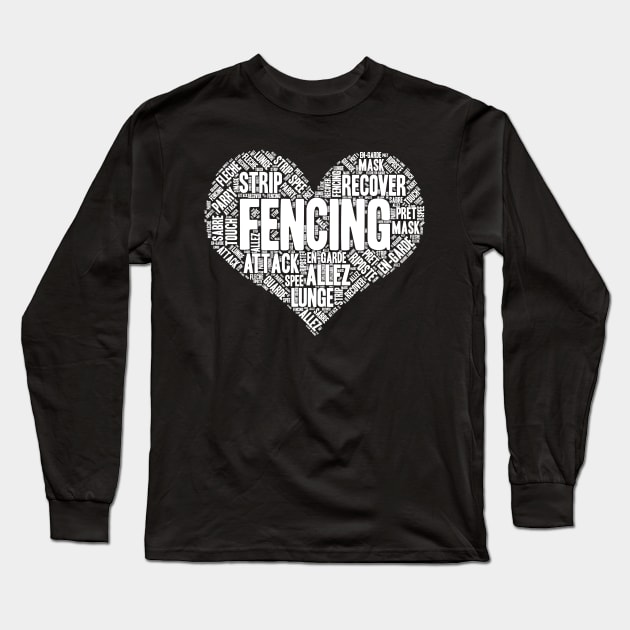 Fencing Heart Saber Epee Fence Gift graphic Long Sleeve T-Shirt by theodoros20